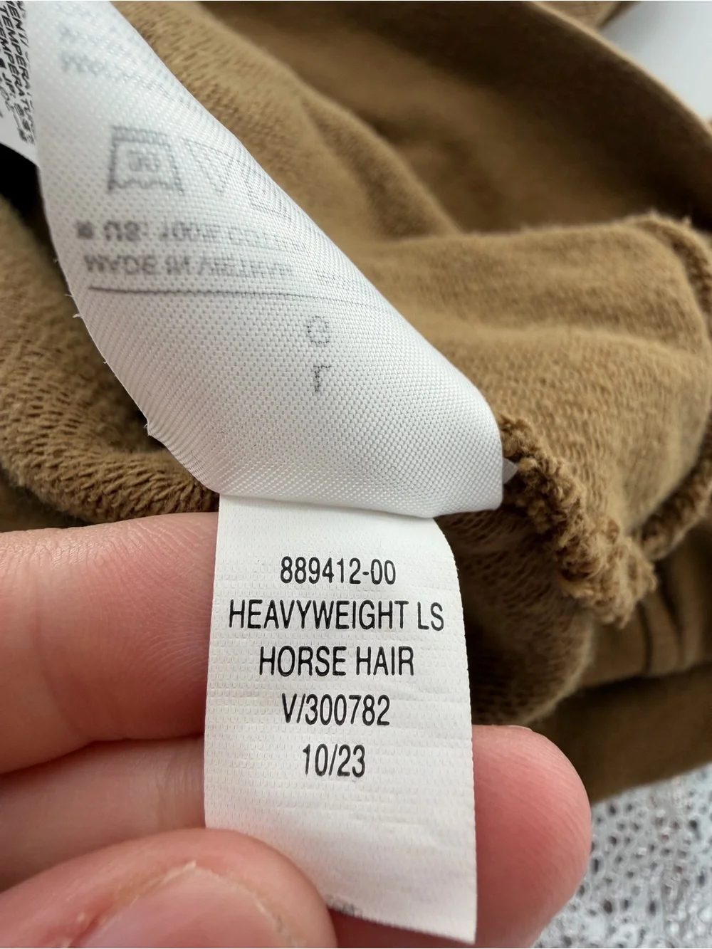 Banana Republic Factory Heavyweight Long Sleeve Horse Hair Tan T Shirt Crewneck